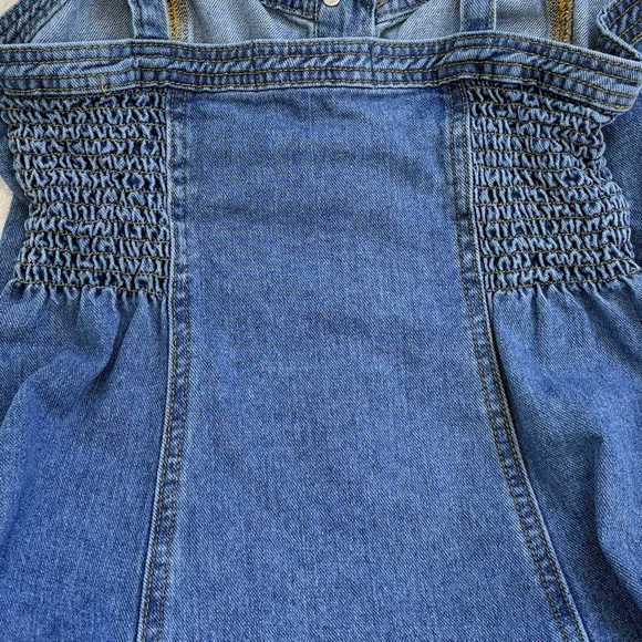 PacSun Denim Button Front Mini Dress Sweetheart Neckline Size Small - Picture 7 of 8